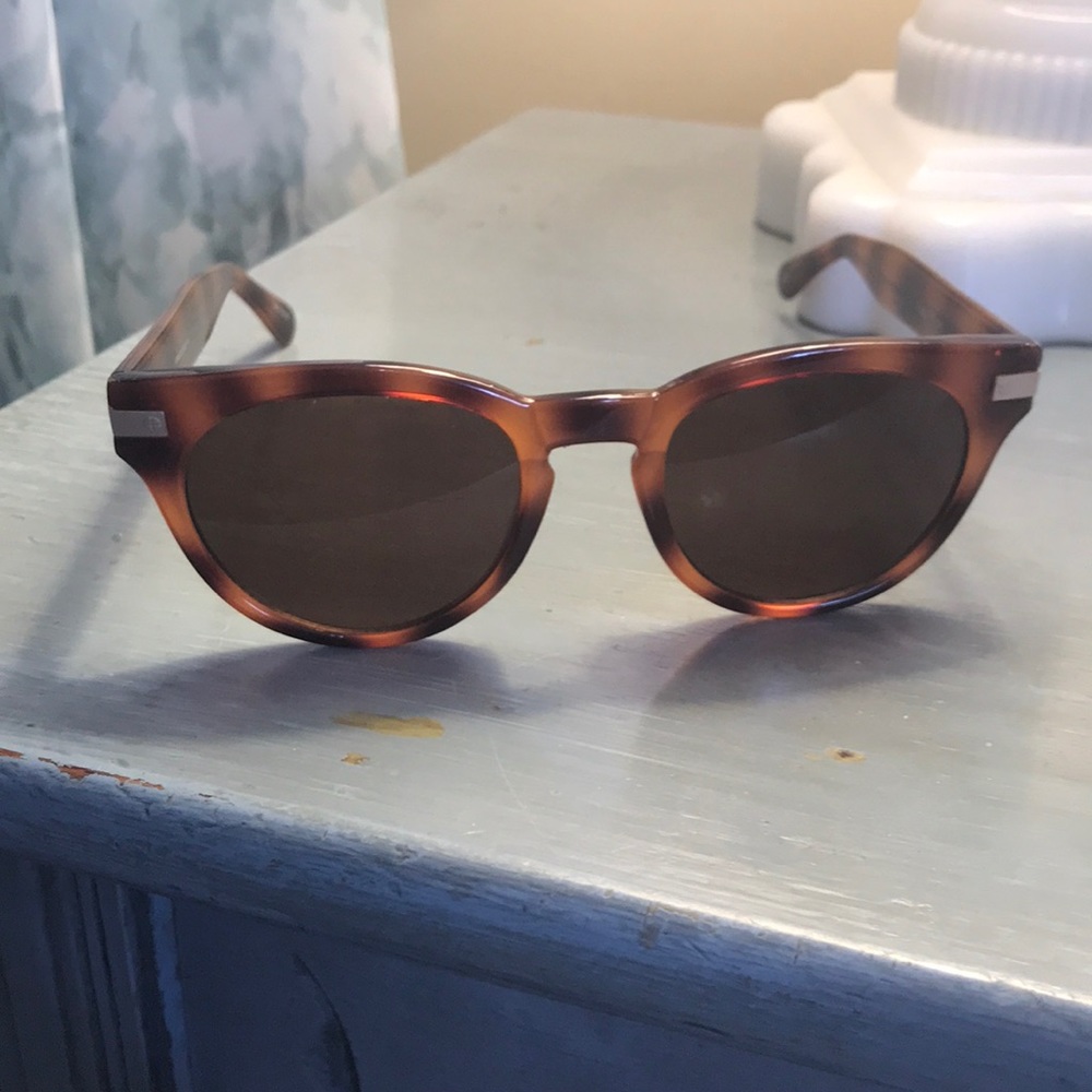 Cole Haan honey tortoise wayfarer round sunglasses